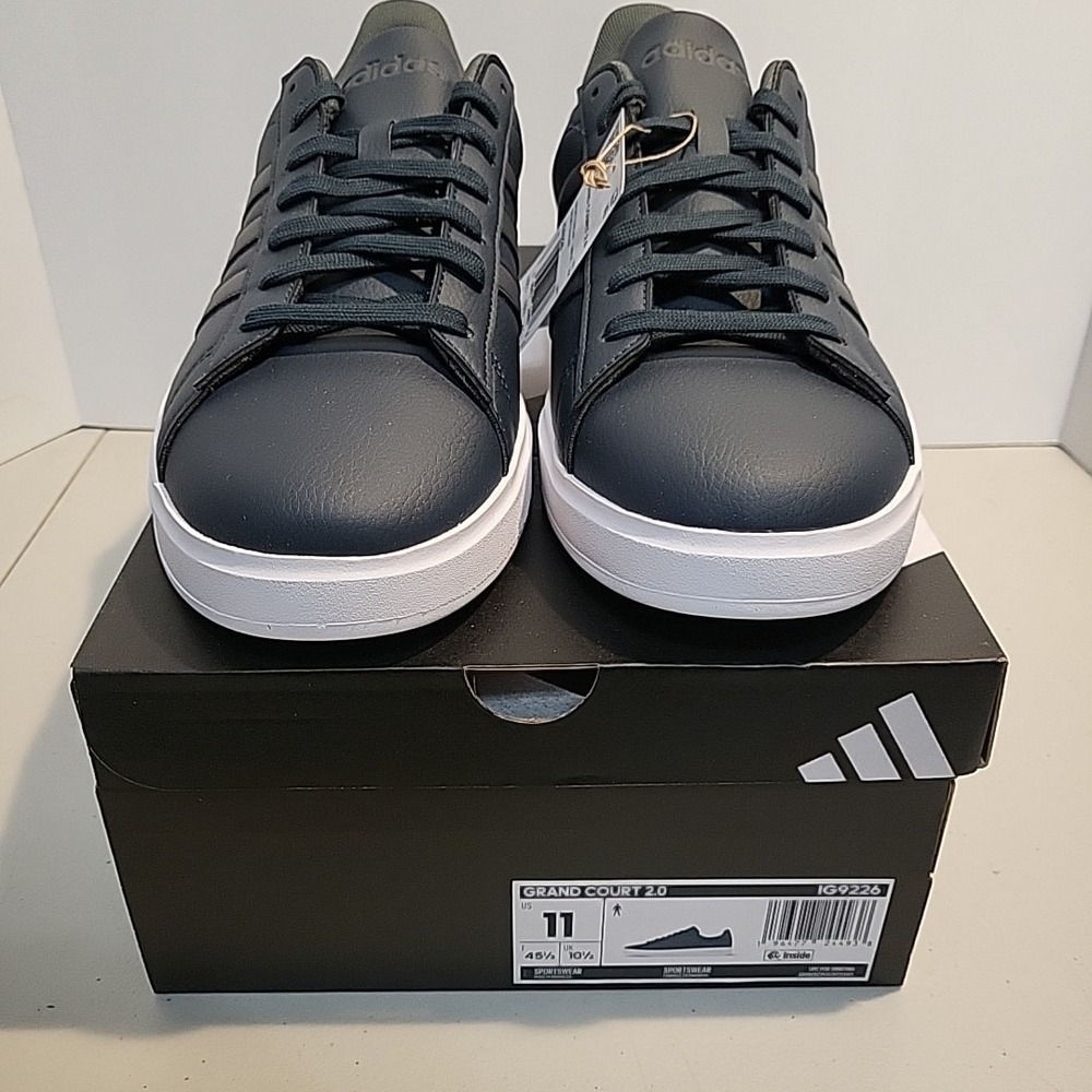 adidas Men's Navy and White Athletic Sneakers - Picture 3 of 10